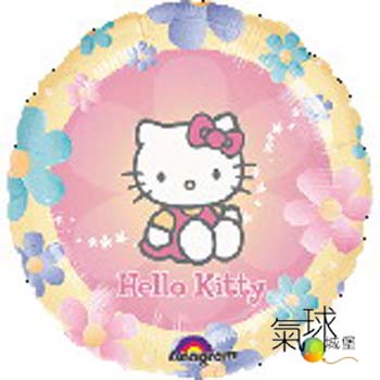 136-18" 黃邊花朵kitty45公分/充氣110元