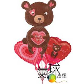 061-巧克力熊球串祝情人節快樂(外送需購滿2000元/外縣市地區另計)
