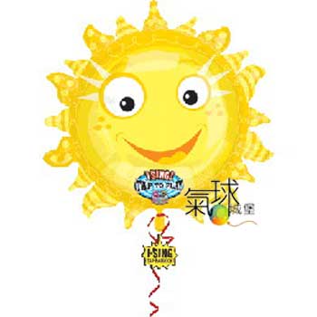 09-音樂球:74公分/29"希望太陽Best Wishes Sun歌曲是"Don't Worry Be Happy"。含充氦氣每顆550元(請按我進到下一面聽歌唱聲音)