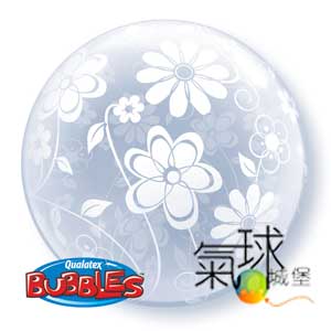 92.05-20吋/51公分裝飾用泡泡球/各地的花卉圖案Floral Patterns All Around充氦氣每顆300元/室內空飄2至4星期(整球印刷,請按我看圖案)