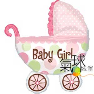 021.271-嬰兒手推車女孩Baby Buggy Girl71公分寬79公分高/充氦氣空飄500元