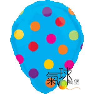 106-18"/45公分蛋型藍色圓點/充氦氣110元