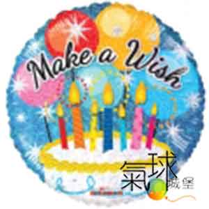 000.379-18吋45公分 Make a Wish Cake 鐳射面 /充氦氣空飄140元