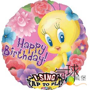 13-音樂球:71公分/28"崔弟唱生日歌Tweety Happy Birthday/含充氦氣每顆550元