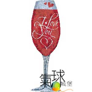 001.475-雷射LOVE YOU-香檳酒杯Love You Champagne Glass35公分寬97公分高/含充氦氣空飄380元