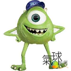 002.301-造型-怪獸大學的邁克 (大眼怪)Monsters University - Mike寬約76公分*高約86公分/充氦氣空飄400元