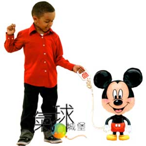 016.137-走路氣球米奇Mickey寬53cm高76公分(美國原裝進口走路氣球，品質優良，色彩鮮豔，可以牽著走,一跳一跳的"超Q")含充氦氣500元