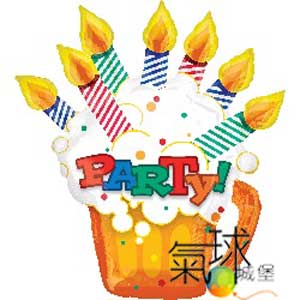 000.500-啤酒的生日祝福Pint of Birthday Wishes68cm寬76cm高/充氦氣空飄290元