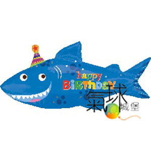 024.325-派對鯊魚祝生日快樂99cm寬*45cm高/充氦氣空飄380元