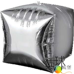 054.057-15"立方體-銀色鋁箔球38公分寬38公分高/充氦氣空飄400元/未充氣每個180元