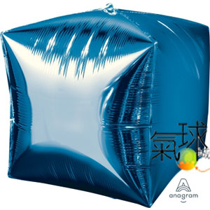 054.052-15"立方體-藍色鋁箔球38公分寬38公分高/充氦氣空飄400元/未充氣每個180元