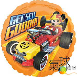 003.378-18吋/45公分米奇賽車/充氦氣空飄140元