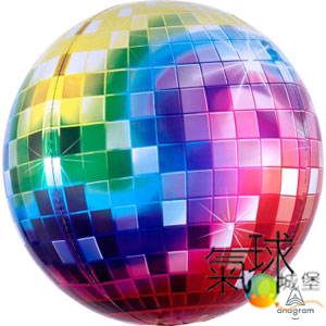 054.047.6-15"立體圓球:  迪士可球 約38公分寬40公分高/充氦氣空飄400元(室內可空飄3星期~4星期)