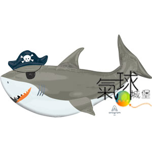000.293-造型-海盜鯊魚祝生日快樂約寬104公分ｘ高58公分/充氦氣空飄550元