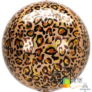 054.048.6-15"立體圓球:豹紋約38公分寬40公分高/充氦氣空飄550(室內22度可空飄3星期~4星期)