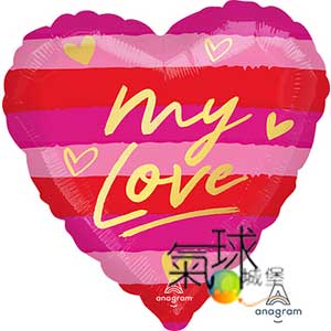 001.122-18"心形-MY LOVE 我的愛/充氦氣每顆140元