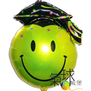 018.151-造型-學士帽大笑臉(76公分寬x88公分高) /含充氦氣空飄500元