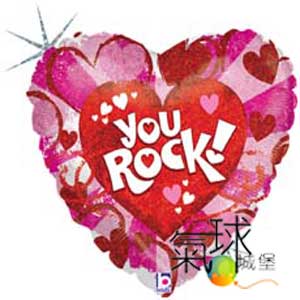 002.468-雷射45公分/18"你超棒的You Rock Luv!含充氦氣空飄140元