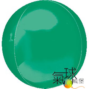 054.030-15"立體圓球: 綠色鋁箔球38公分寬40公分高/充氦氣空飄390元(室內可空飄3星期~4星期)/未充氣每個180元