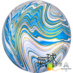 054.048.3-15"立體圓球: 藍色彩繪大理石紋約38公分寬40公分高/充氦氣空飄550元(室內可空飄3星期~4星期)