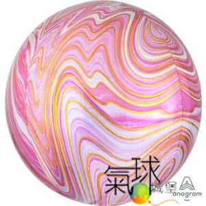 054.048.1-15"立體圓球: 粉色彩繪大理石紋約38公分寬40公分高/充氦氣空飄550元(室內可空飄3星期~4星期)