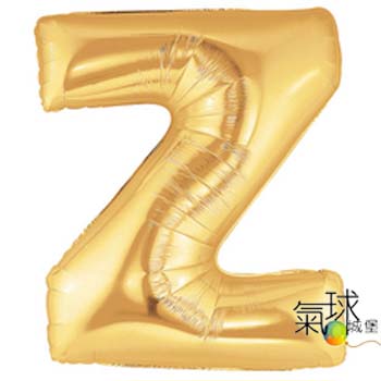 36.3-英文字母造型Z金色(尺寸40"/102cm 有自動封口裝置,可自行充空氣/如需充氦氣每顆450元)