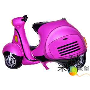 039.191- 造型-粉色摩托車87公分寬x52公分高 /充氦氣空飄300元