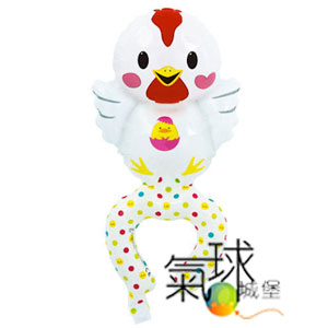 008可愛雞-日本手腕氣球.充氣後尺寸30.5公分.用打氣筒充氣.按我看詳細介紹/每顆