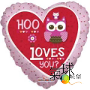 001.152-18 吋 HOO Loves You /含充氦氣空飄140元