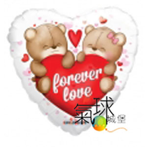 001.151-18吋Forever Love Bears Clear View /含充氦氣空飄140元