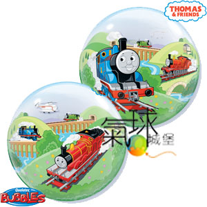 15.28-22吋/56公分單層泡泡球湯姆士火車THOMAS & FRIENDS 充氦氣每顆420元/室內空飄2至4星期(Licensed Character)(兩面圖案不一樣,請按我看圖案)