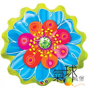 003-79公分/31"鑽石花Jeweled Blossom Blue & Orange /充氣350元