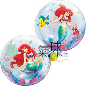 16.19-22吋/56公分單層泡泡球迪士尼公主：小美人魚Disney Princess: Ariel, The Little Mermaid/充氦氣每顆420元/室充內空飄2至4星期(Licensed Character)(兩面圖案不一樣)