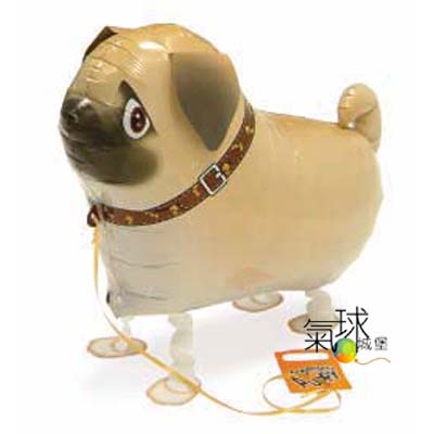 077-散步巴哥犬47cm寬33cm高(日本原裝進口寵物氣球，品質優良，色彩鮮豔，可以牽著走,一跳一跳的"超Q")充氦氣/每隻490元